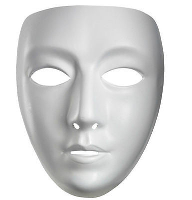 White Plastic Matte Face Mask - Macsound Electronics & Theatrical Supplies
