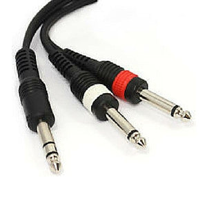 Australian Monitor ATC7060 Dual 6.35mm Mono Jacks to 6.35mm TRS Jack Insert Lead 4.5m - Macsound Electronics & Theatrical Supplies