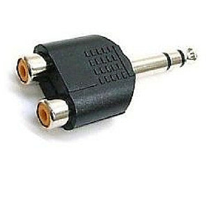 Daichi AD2130 6.3mm Mono Plug to 2 x RCA Socket Connector - Macsound Electronics & Theatrical Supplies