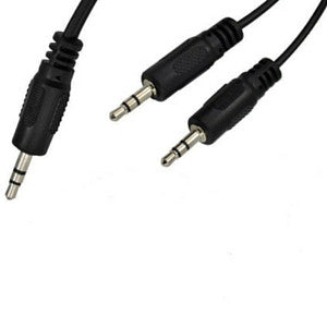Daichi AL724 3.5mm Stereo Plug to 2 x 3.5mm Plugs 1.2m - Macsound Electronics & Theatrical Supplies