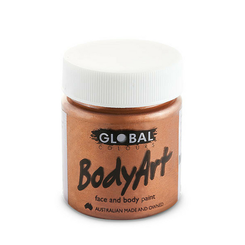 Global Colours BodyArt Face & Body Paint 45ml - Metallic Copper - Macsound Electronics & Theatrical Supplies