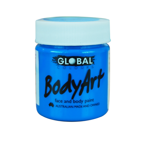 Global Colours BodyArt Face & Body Paint 45ml - Neon Blue - Macsound Electronics & Theatrical Supplies