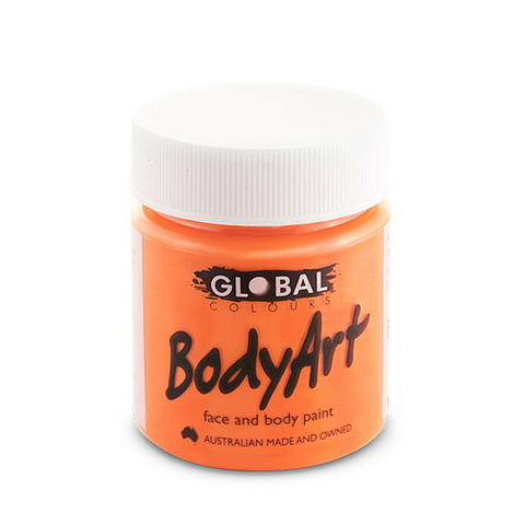 Global Colours BodyArt Face & Body Paint 45ml - Neon Orange - Macsound Electronics & Theatrical Supplies