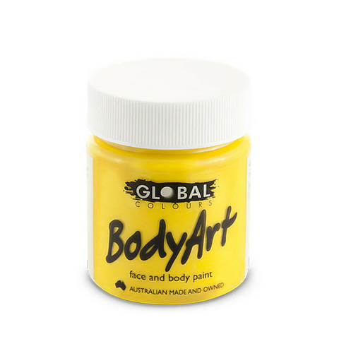 Global Colours BodyArt Face & Body Paint 45ml - Yellow - Macsound Electronics & Theatrical Supplies