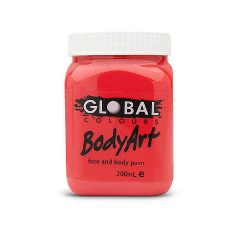 Global Colours BodyArt Face & Body Paint 200ml - Brilliant Red - Macsound Electronics & Theatrical Supplies