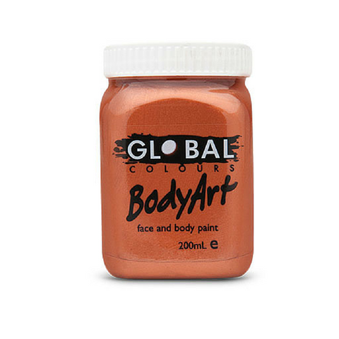 Global Colours BodyArt Face & Body Paint 200ml - Metallic Copper - Macsound Electronics & Theatrical Supplies