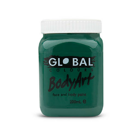 Global Colours BodyArt Face & Body Paint 200ml - Deep Green - Macsound Electronics & Theatrical Supplies