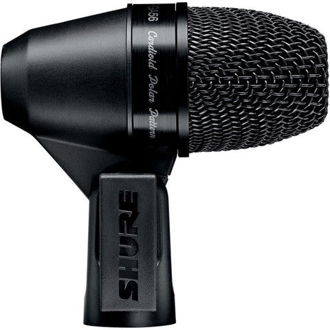 Shure PGA56XLR Microphone Dynamic Lo Z Instrument Cardioid Swivel Mount + XLR-XLR Cable - Macsound Electronics & Theatrical Supplies
