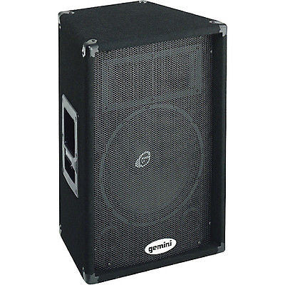 Secondhand Gemini GT-1202 12" Carpeted Passive Speaker Black 100w RMS - Macsound Electronics & Theatrical Supplies