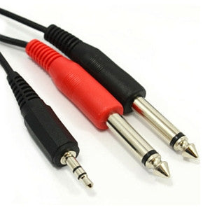 AV02560 3.5mm Plug to 2 x RCA Plug Lead - Macsound Electronics & Theatrical Supplies