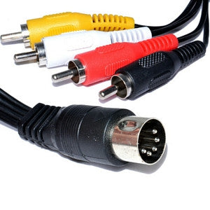 Daichi AL664 4 x RCA Plugs to 5 Pin DIN Plug Lead 1.2m - Macsound Electronics & Theatrical Supplies