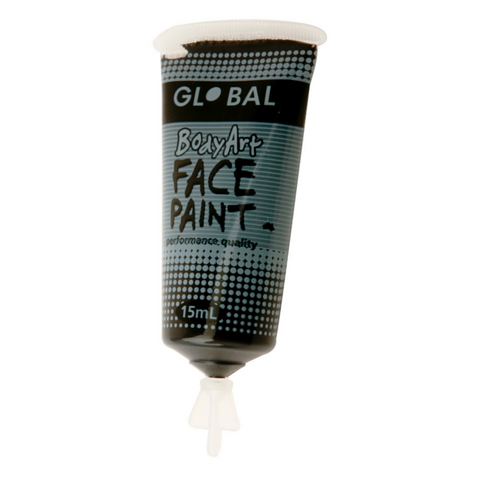 Global Colours BodyArt Face & Body Paint 15ml - Black - Macsound Electronics & Theatrical Supplies