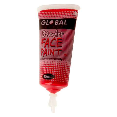 Global Colours BodyArt Face & Body Paint 15ml - Deep Red - Macsound Electronics & Theatrical Supplies