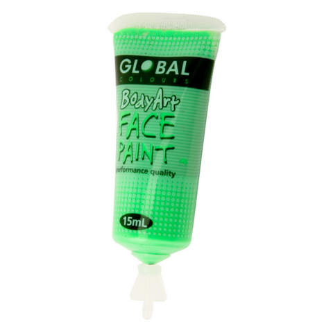 Global Colours BodyArt Face & Body Paint 15ml - Neon Green - Macsound Electronics & Theatrical Supplies