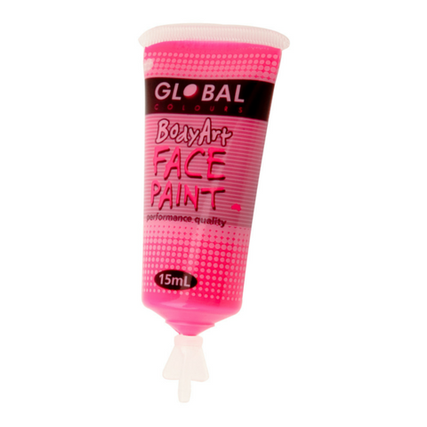 Global Colours BodyArt Face & Body Paint 15ml - Neon Pink - Macsound Electronics & Theatrical Supplies