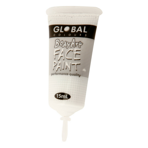 Global Colours BodyArt Face & Body Paint 15ml - White - Macsound Electronics & Theatrical Supplies