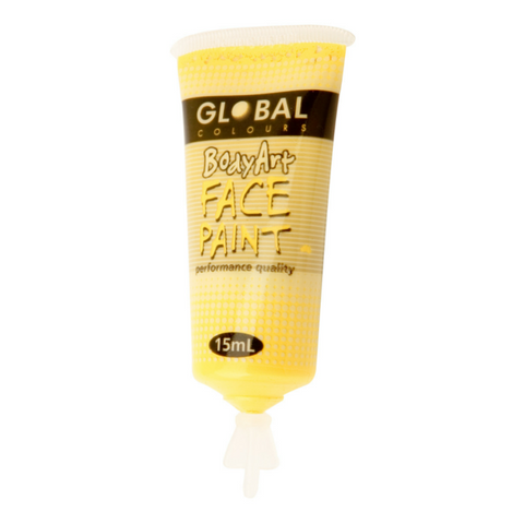 Global Colours BodyArt Face & Body Paint 15ml - Yellow - Macsound Electronics & Theatrical Supplies