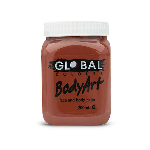 Global Colours BodyArt Face & Body Paint 200ml - Brown - Macsound Electronics & Theatrical Supplies