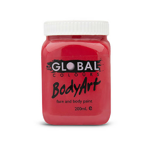 Global Colours BodyArt Face & Body Paint 200ml - Deep Red - Macsound Electronics & Theatrical Supplies