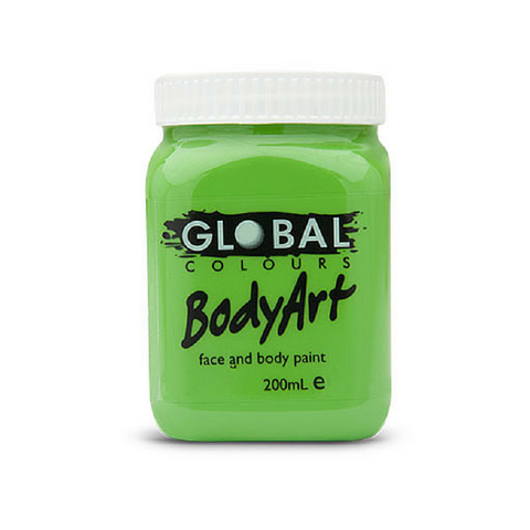 Global Colours BodyArt Face & Body Paint 200ml - Light Green - Macsound Electronics & Theatrical Supplies