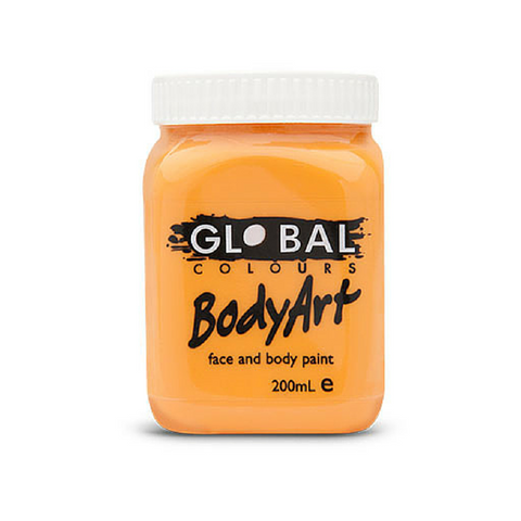 Global Colours BodyArt Face & Body Paint 200ml - Orange - Macsound Electronics & Theatrical Supplies