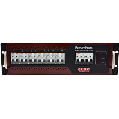 LSC PowerPoint 6ch x 25A Power Distribution Rack with  individual RCD/MCB per channel - Macsound Electronics & Theatrical Supplies