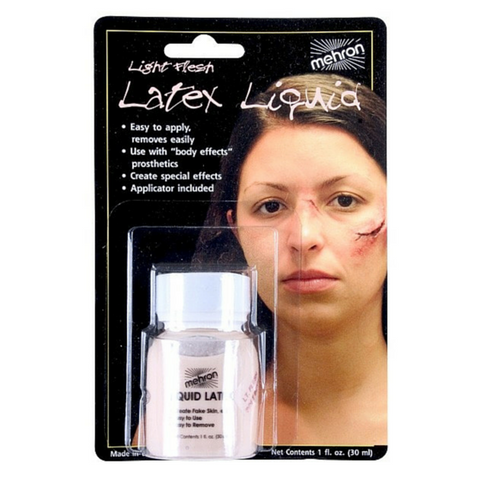 Mehron Liquid Latex Light Flesh with Brush Carded 30ml - Macsound Electronics & Theatrical Supplies