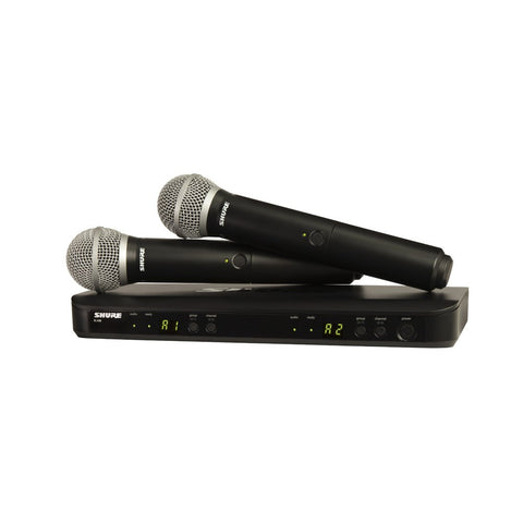 Shure BLX288/P58 Wireless Dual Handheld Microphone System - Macsound Electronics & Theatrical Supplies